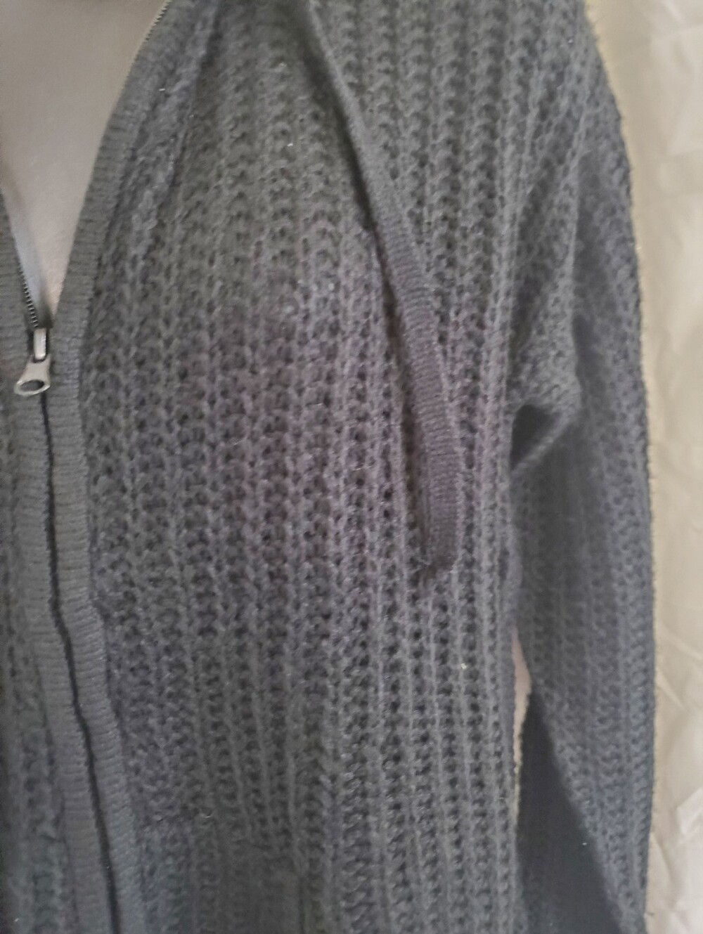 Black crochet style zip up oversized hoodie size Small brand new - Picture 11 of 11